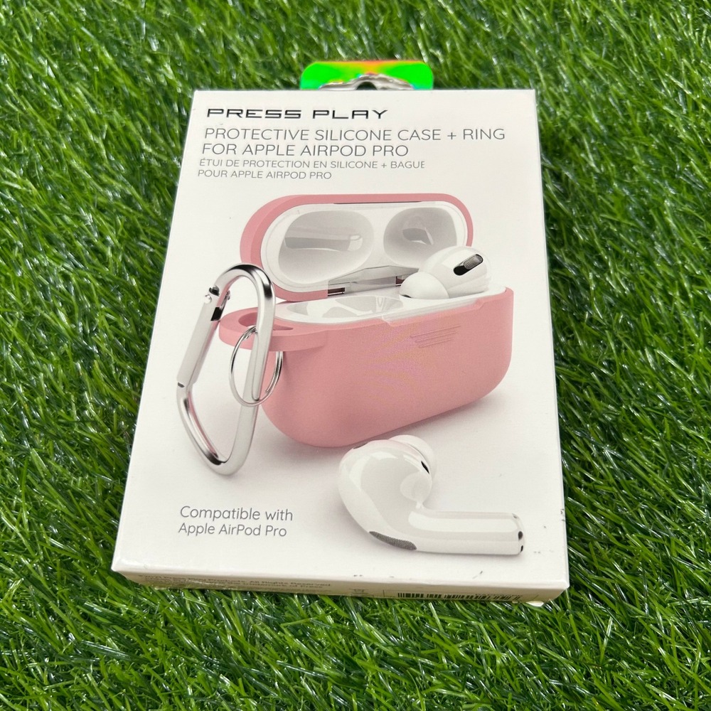 Press Play Protective Silicone Case + Ring for Apple Airpod Pro Pink New - Picture 5 of 8